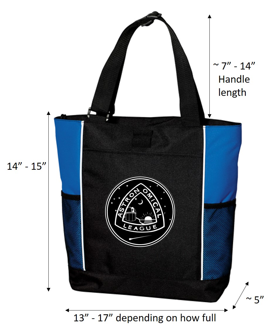 AL Nylon Tote - zippered, Black & Royal with white accents